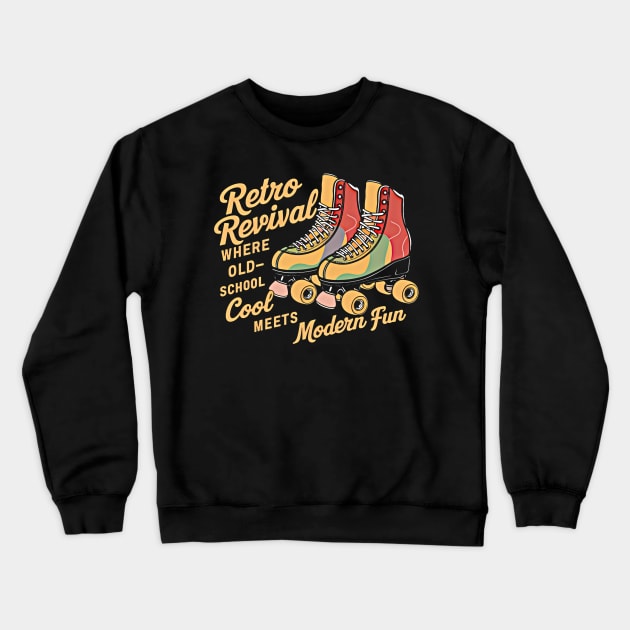 Orange and Black Roller Skates: A Retro Revival with a Modern Twist Crewneck Sweatshirt by PopArtyParty